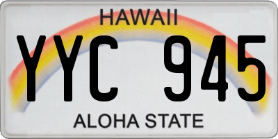 HI license plate YYC945