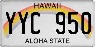HI license plate YYC950
