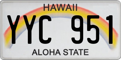 HI license plate YYC951