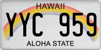 HI license plate YYC959