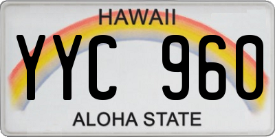 HI license plate YYC960
