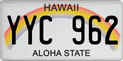 HI license plate YYC962