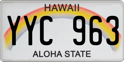 HI license plate YYC963