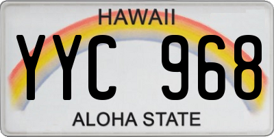 HI license plate YYC968