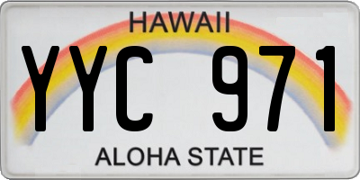 HI license plate YYC971
