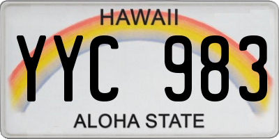HI license plate YYC983