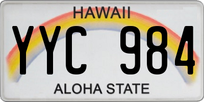 HI license plate YYC984