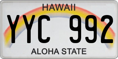 HI license plate YYC992