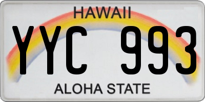 HI license plate YYC993
