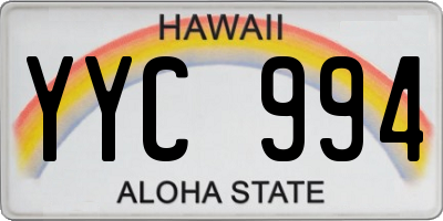 HI license plate YYC994