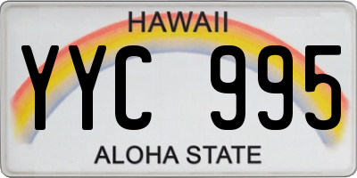 HI license plate YYC995
