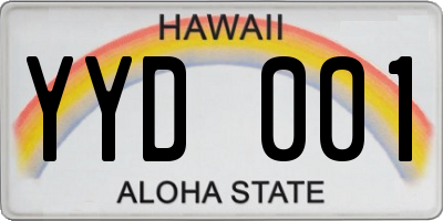 HI license plate YYD001
