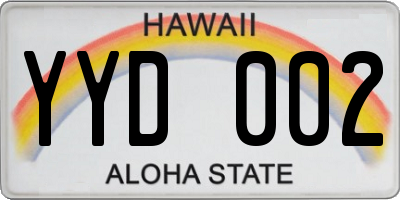 HI license plate YYD002