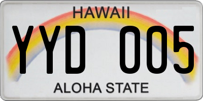 HI license plate YYD005