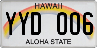 HI license plate YYD006