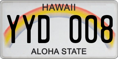 HI license plate YYD008