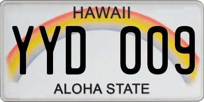 HI license plate YYD009