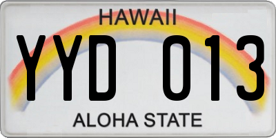 HI license plate YYD013