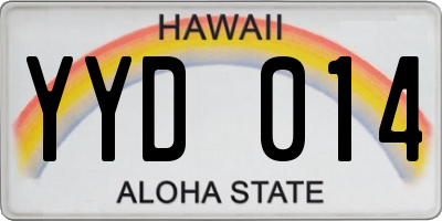 HI license plate YYD014