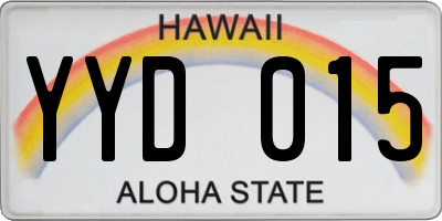 HI license plate YYD015