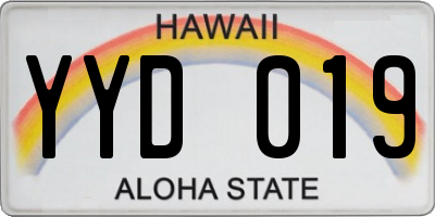 HI license plate YYD019