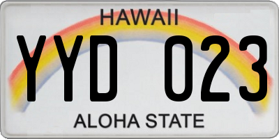 HI license plate YYD023