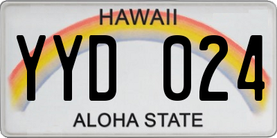 HI license plate YYD024