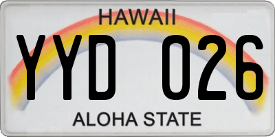 HI license plate YYD026