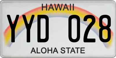 HI license plate YYD028