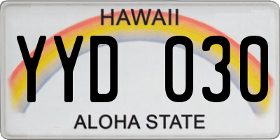 HI license plate YYD030