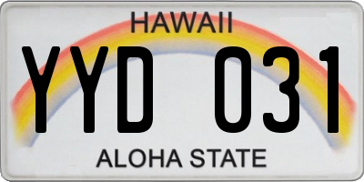 HI license plate YYD031