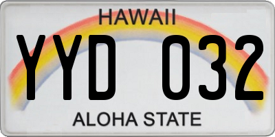 HI license plate YYD032