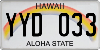 HI license plate YYD033