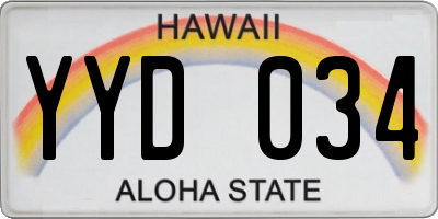 HI license plate YYD034
