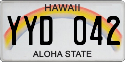 HI license plate YYD042