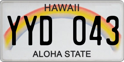 HI license plate YYD043