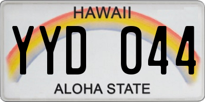 HI license plate YYD044
