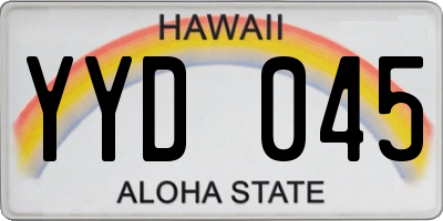 HI license plate YYD045