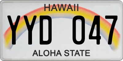 HI license plate YYD047