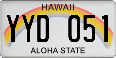 HI license plate YYD051