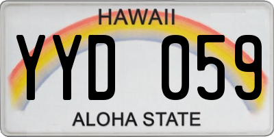 HI license plate YYD059