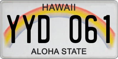 HI license plate YYD061