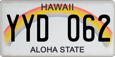 HI license plate YYD062
