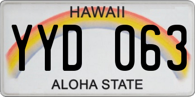HI license plate YYD063
