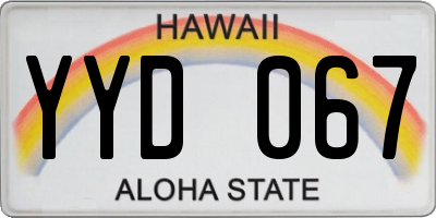HI license plate YYD067