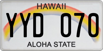 HI license plate YYD070