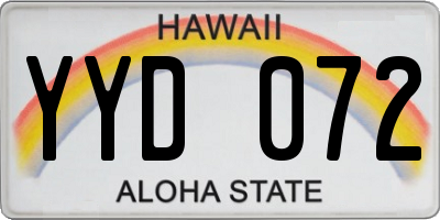 HI license plate YYD072