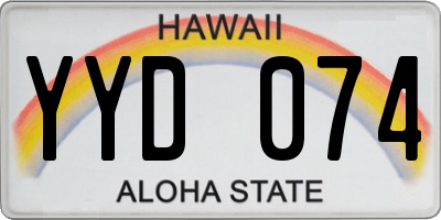 HI license plate YYD074