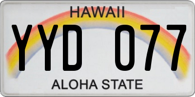 HI license plate YYD077
