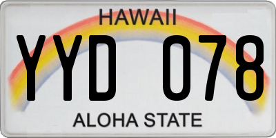 HI license plate YYD078